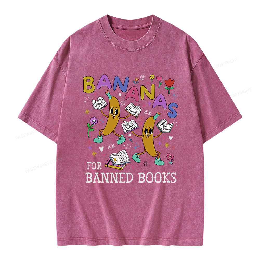 Pagewings Read Banned Books Unisex Washed T-shirt