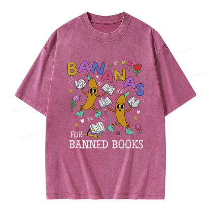Pagewings Read Banned Books Unisex Washed T-shirt