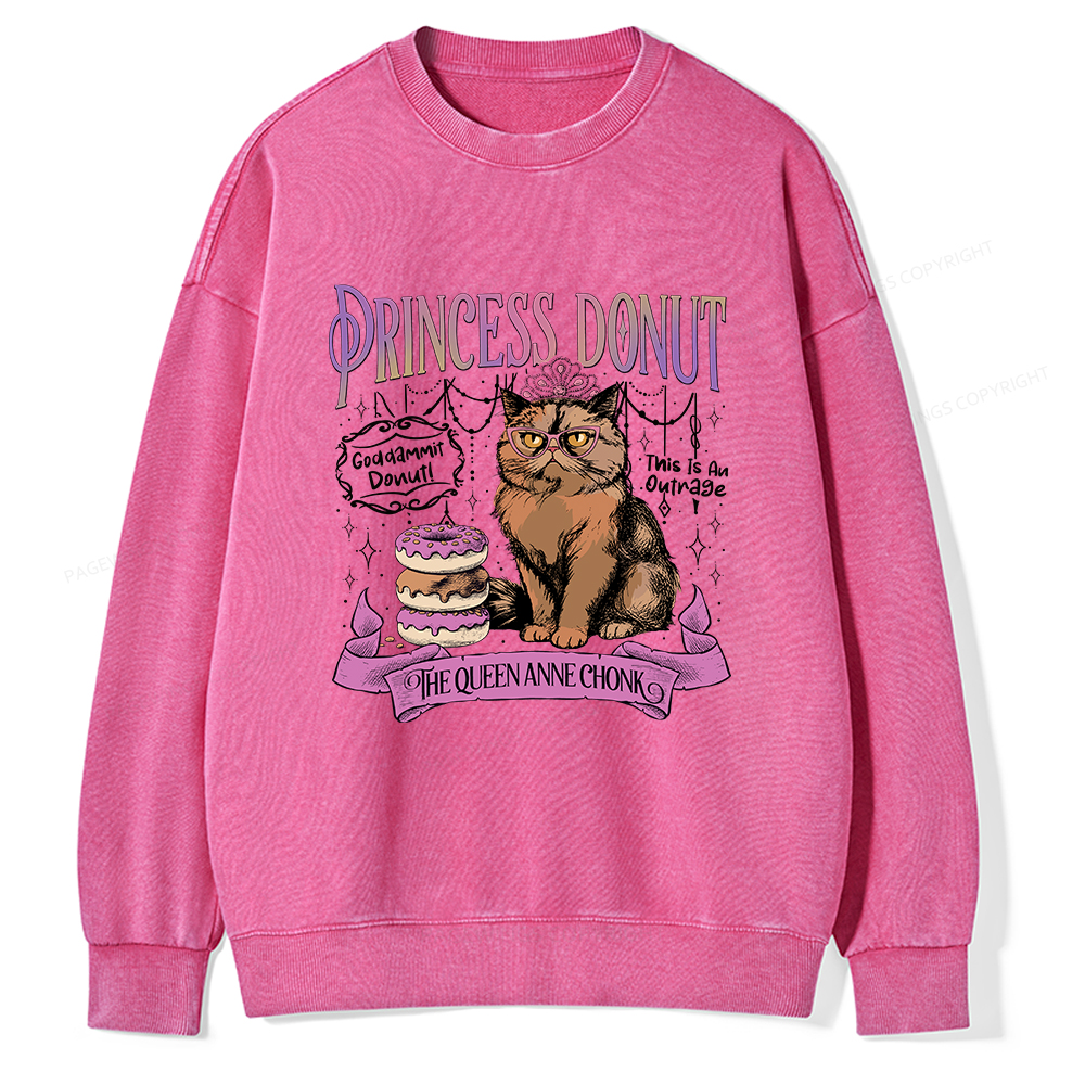 Pagewings Princess Donut Unisex Washed Sweatshirt