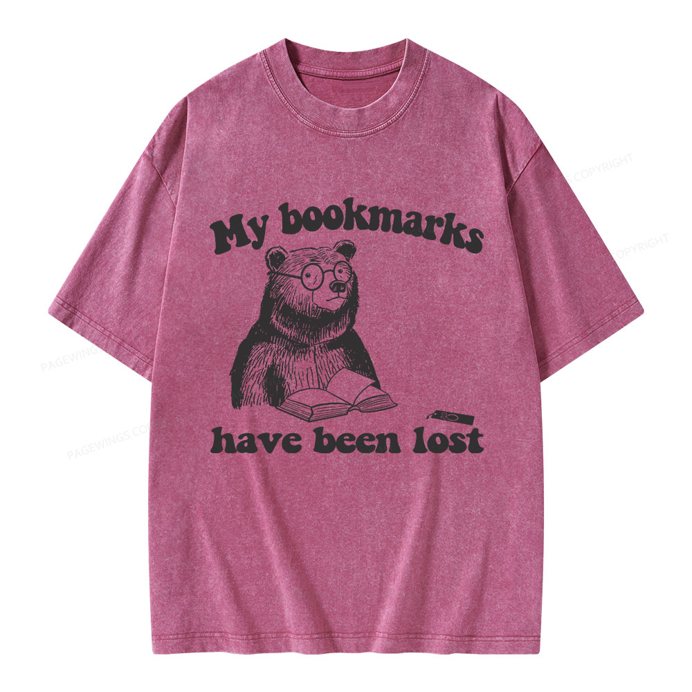 Pagewings My Bookmarks Have Been Lost Unisex Washed T-shirt