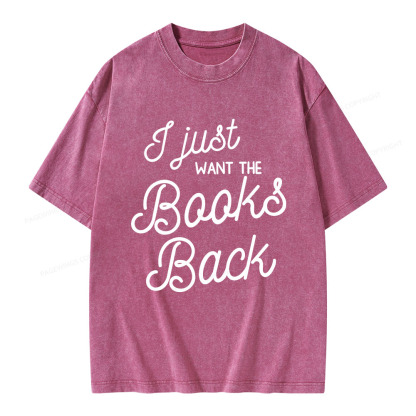 Pagewings I Just Want the Books Back Unisex Washed T-shirt
