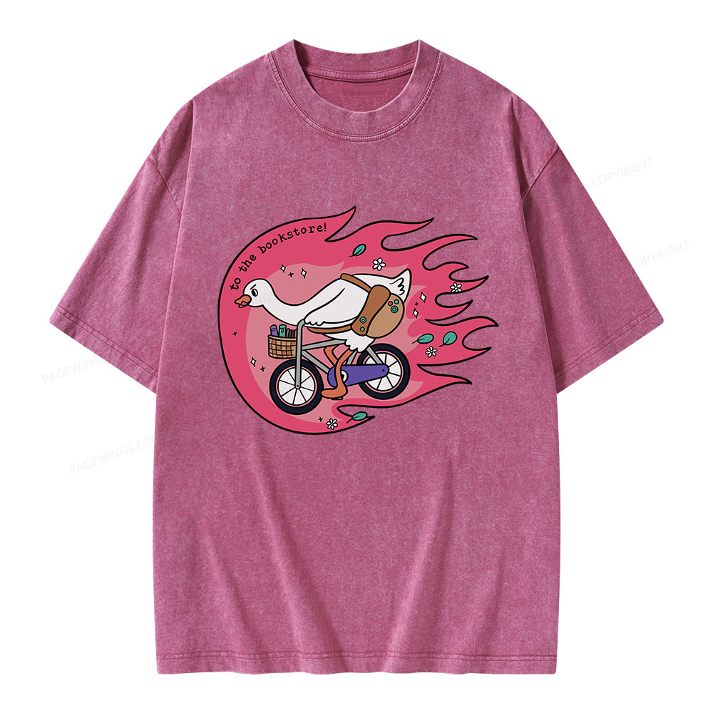 Pagewings To the Bookstore Unisex Washed T-shirt