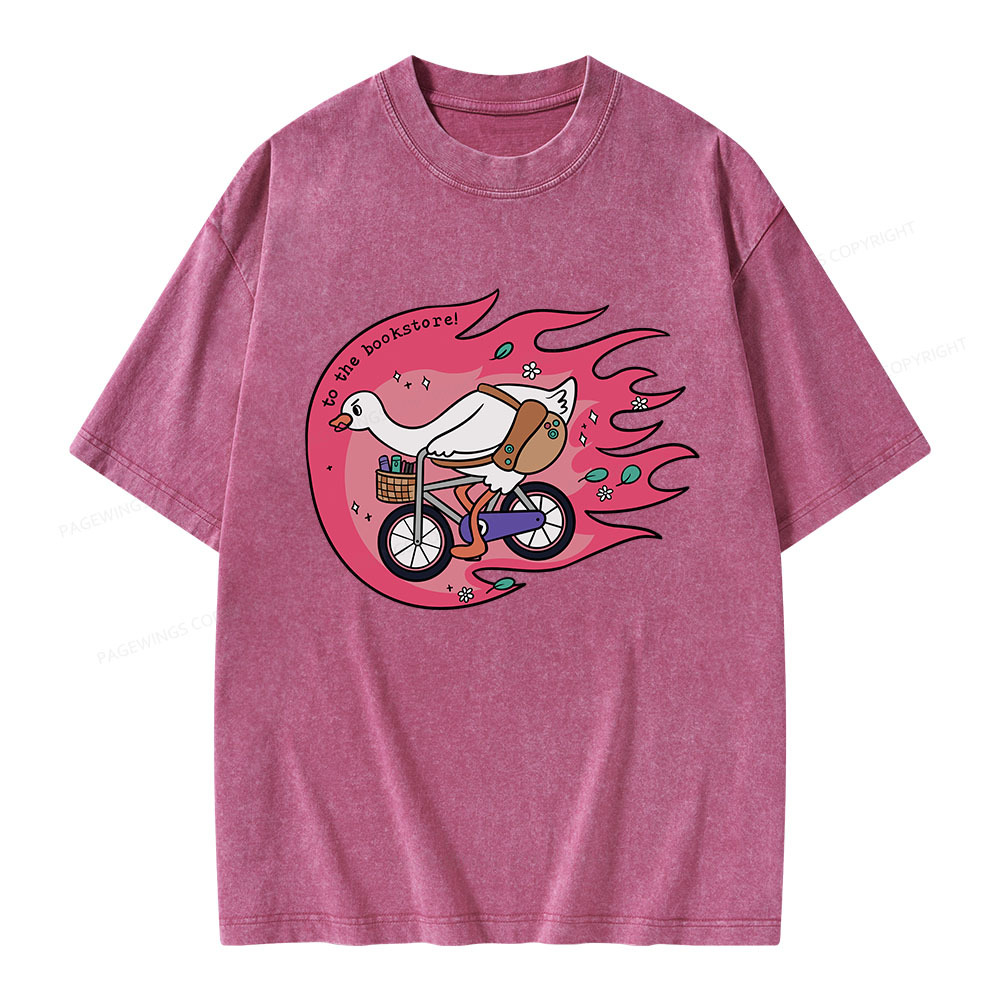 Pagewings To the Bookstore Unisex Washed T-shirt