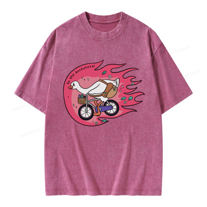 Pagewings To the Bookstore Unisex Washed T-shirt