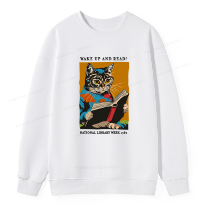 Pagewings Cat Reading Poster Unisex Classic Sweatshirt