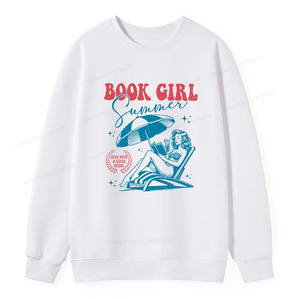 Pagewings Book Girl Summer Unisex Classic Sweatshirt