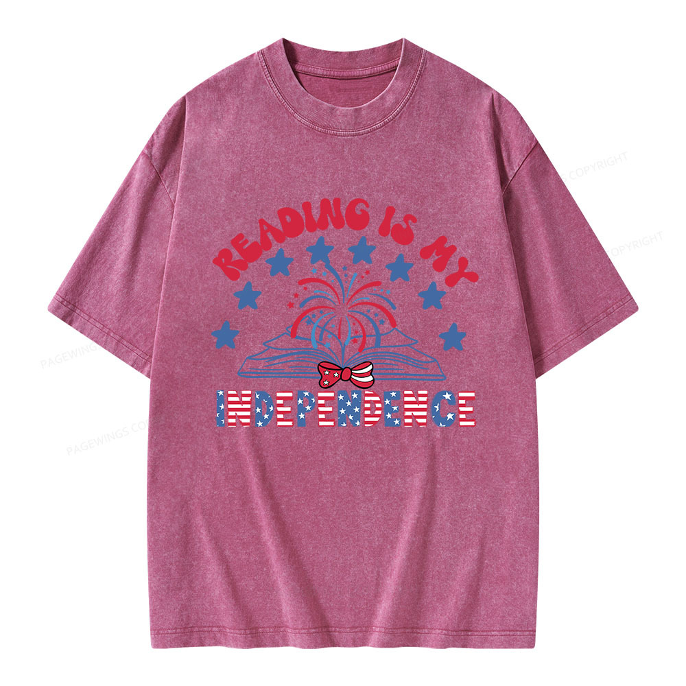 Pagewings Reading Is My Independence Unisex Washed T-shirt