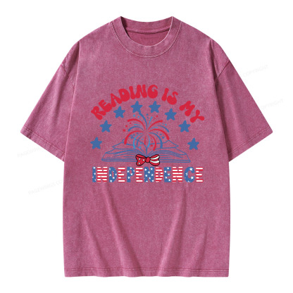 Pagewings Reading Is My Independence Unisex Washed T-shirt