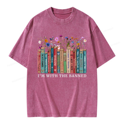 Pagewings I'm With The Banned Unisex Washed T-shirt