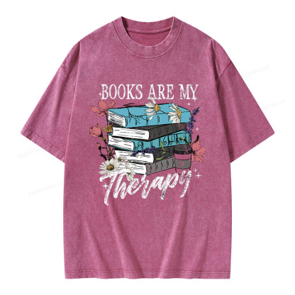 Pagewings Book Are My Therapy Unisex Washed T-shirt