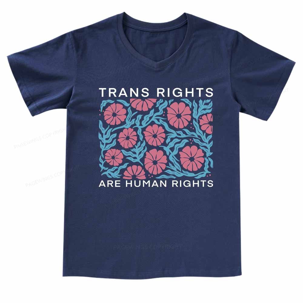 Pagewings Trans Rights Are Human Rights  V-neck T-shirt