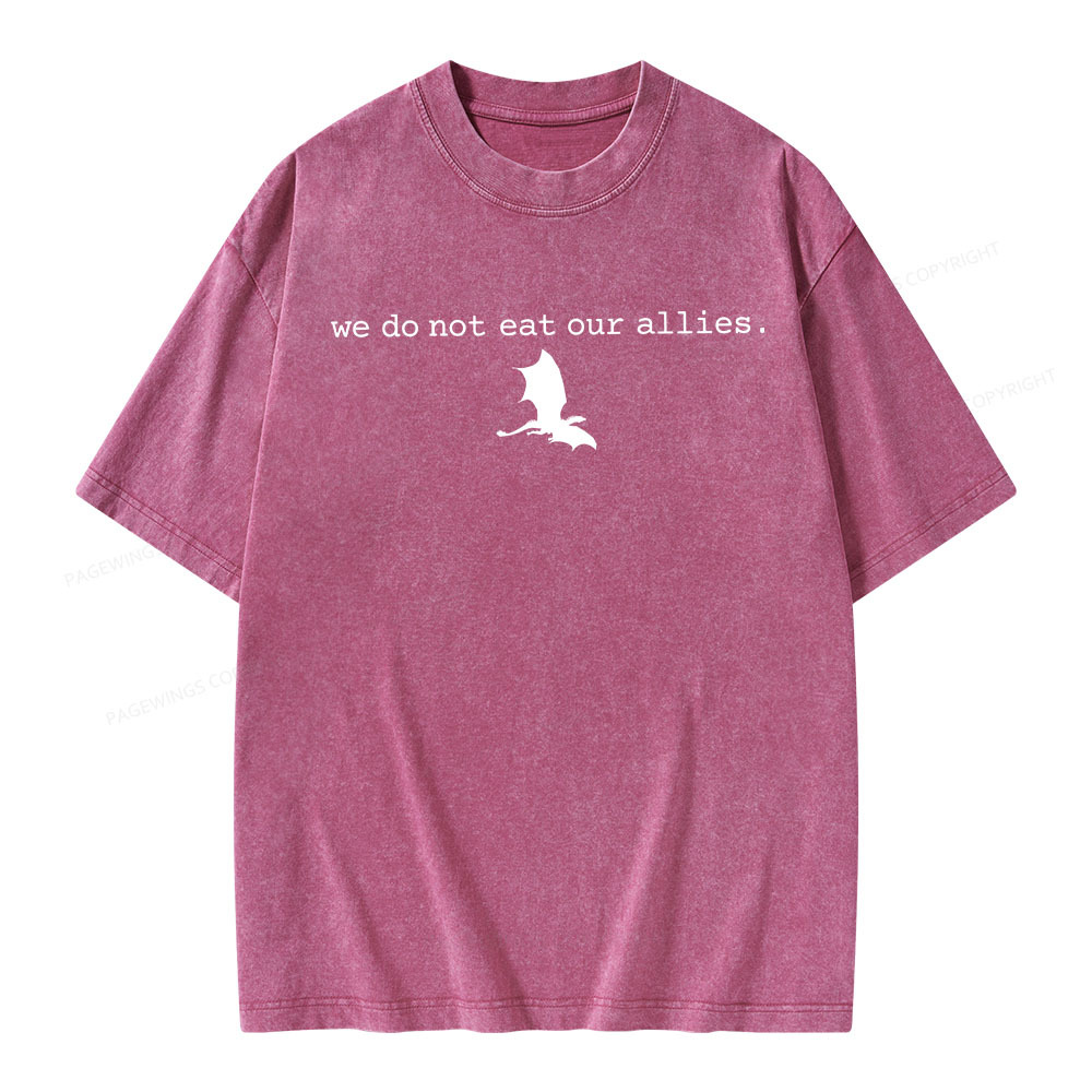 Pagewings We Do Not Eat Our Allies Unisex Washed T-shirt