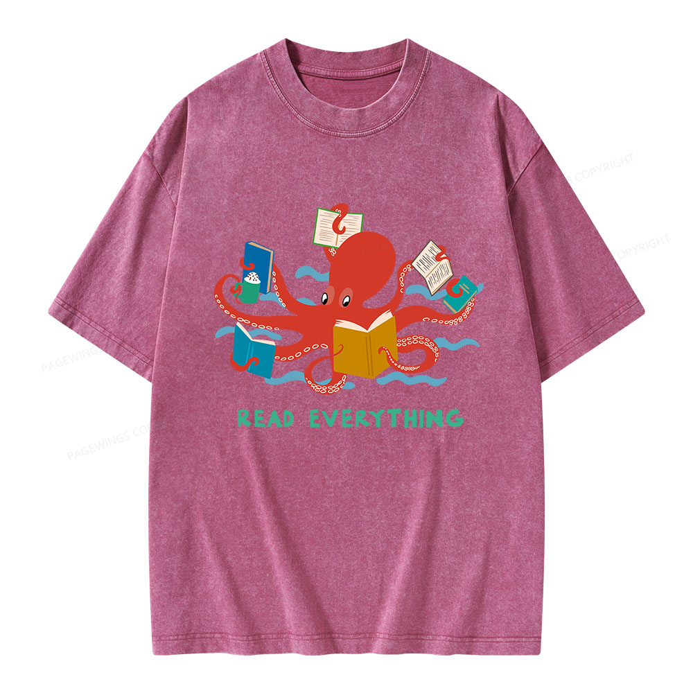 Pagewings Read Everything Unisex Washed T-shirt