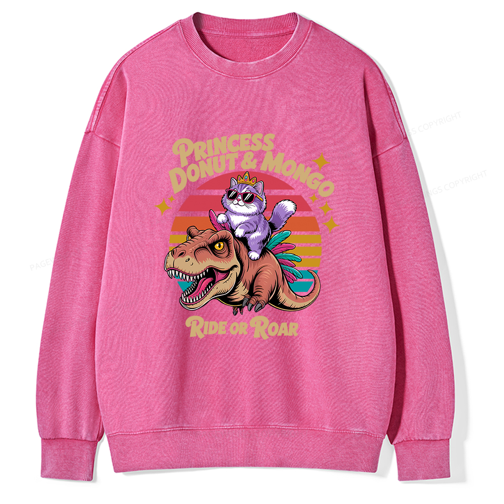 Pagewings Princess Donut & Mongo Unisex Washed Sweatshirt