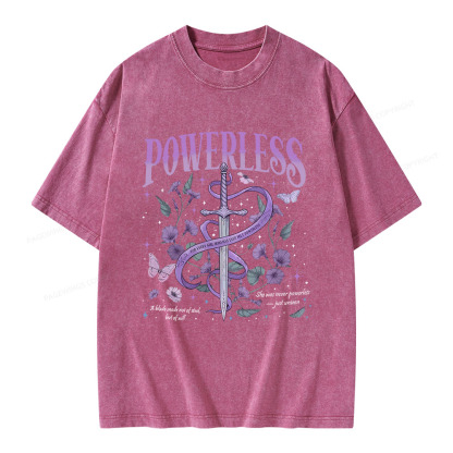 Pagewings Powerless Bookish Unisex Washed T-shirt