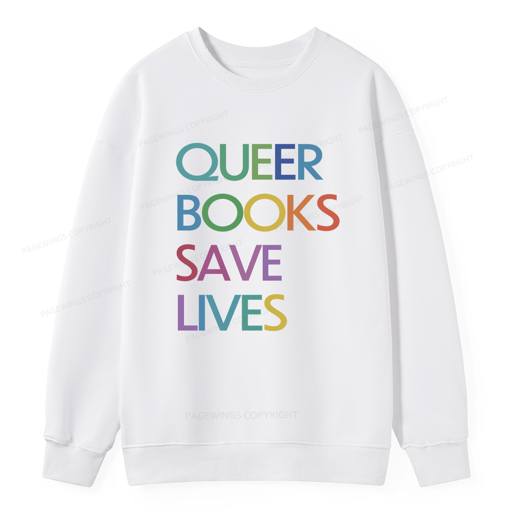 Pagewings Queer Books Save Lives Unisex Classic Sweatshirt