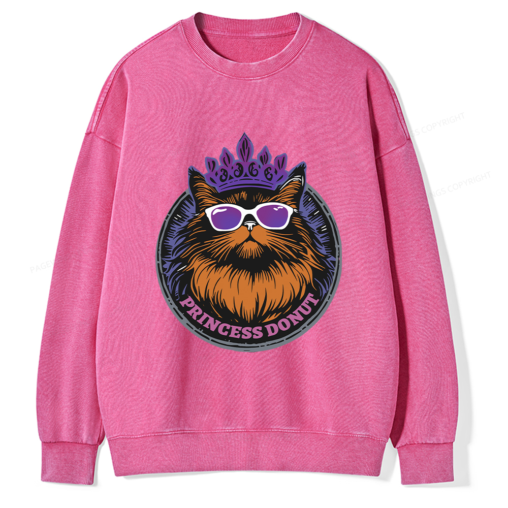 Pagewings Princess Donut Unisex Washed Sweatshirt
