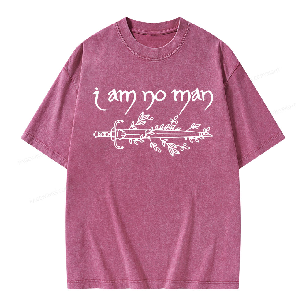 Pagewings I Am No Man Unisex Washed T-shirt