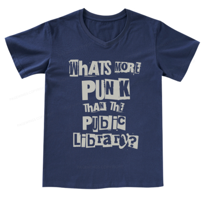 Pagewings What's More Punk Than The Public LibrarY V-neck T-shirt