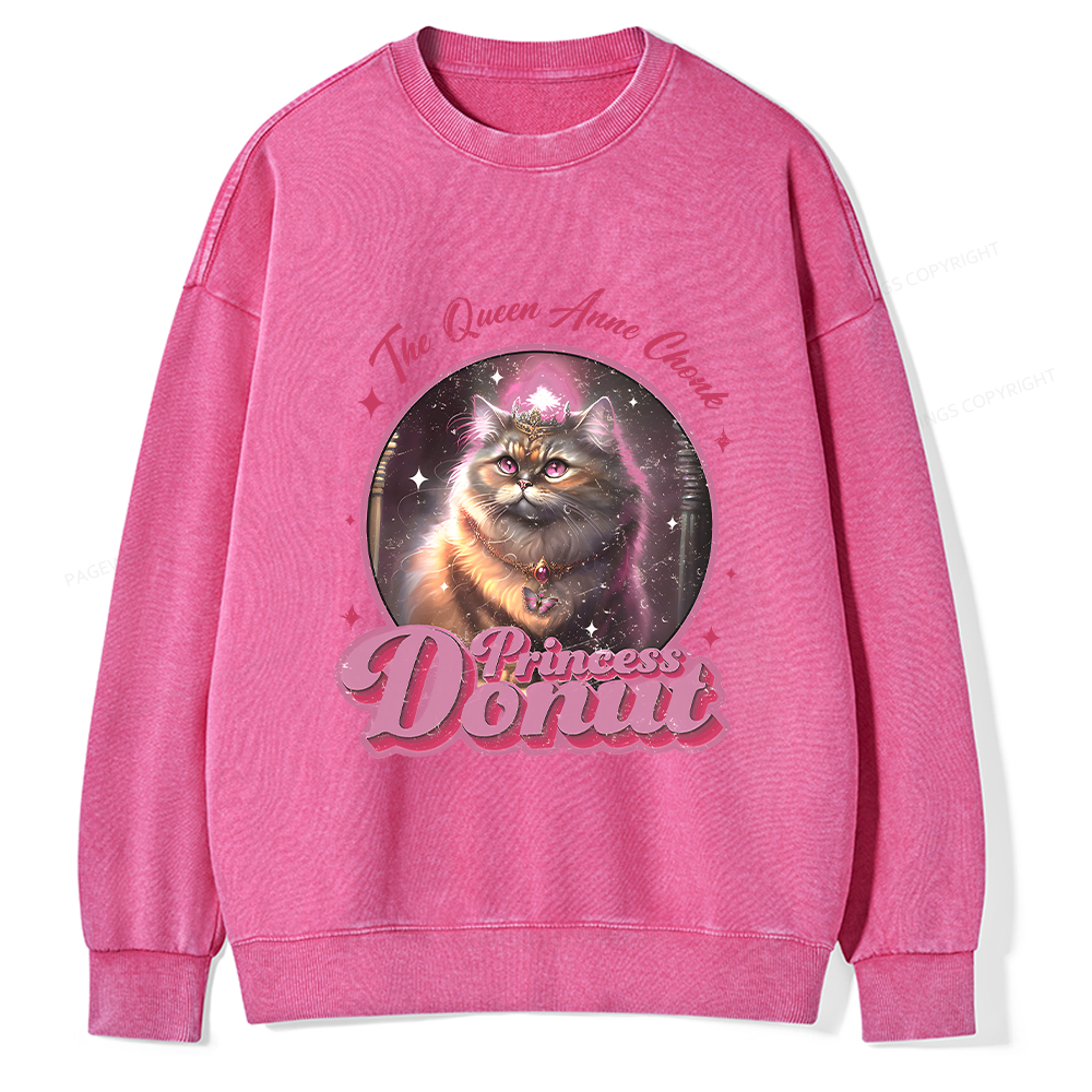 Pagewings Princess Donut Unisex Washed Sweatshirt