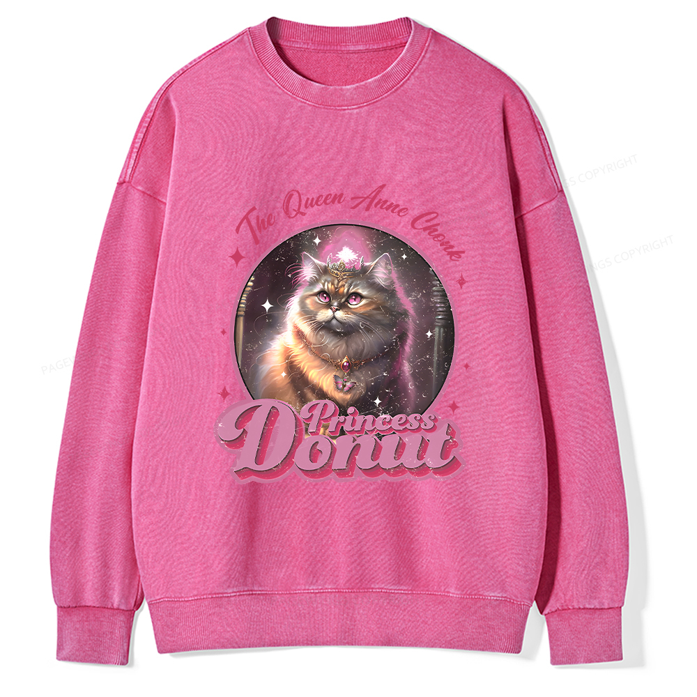 Pagewings Princess Donut Unisex Washed Sweatshirt