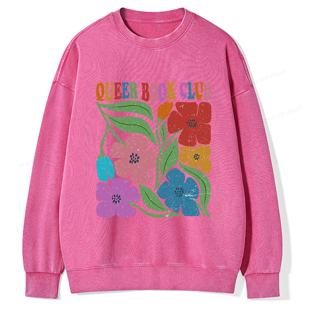 Pagewings Imagine Being Afraid Of Pronouns And Books Unisex Washed Sweatshirt