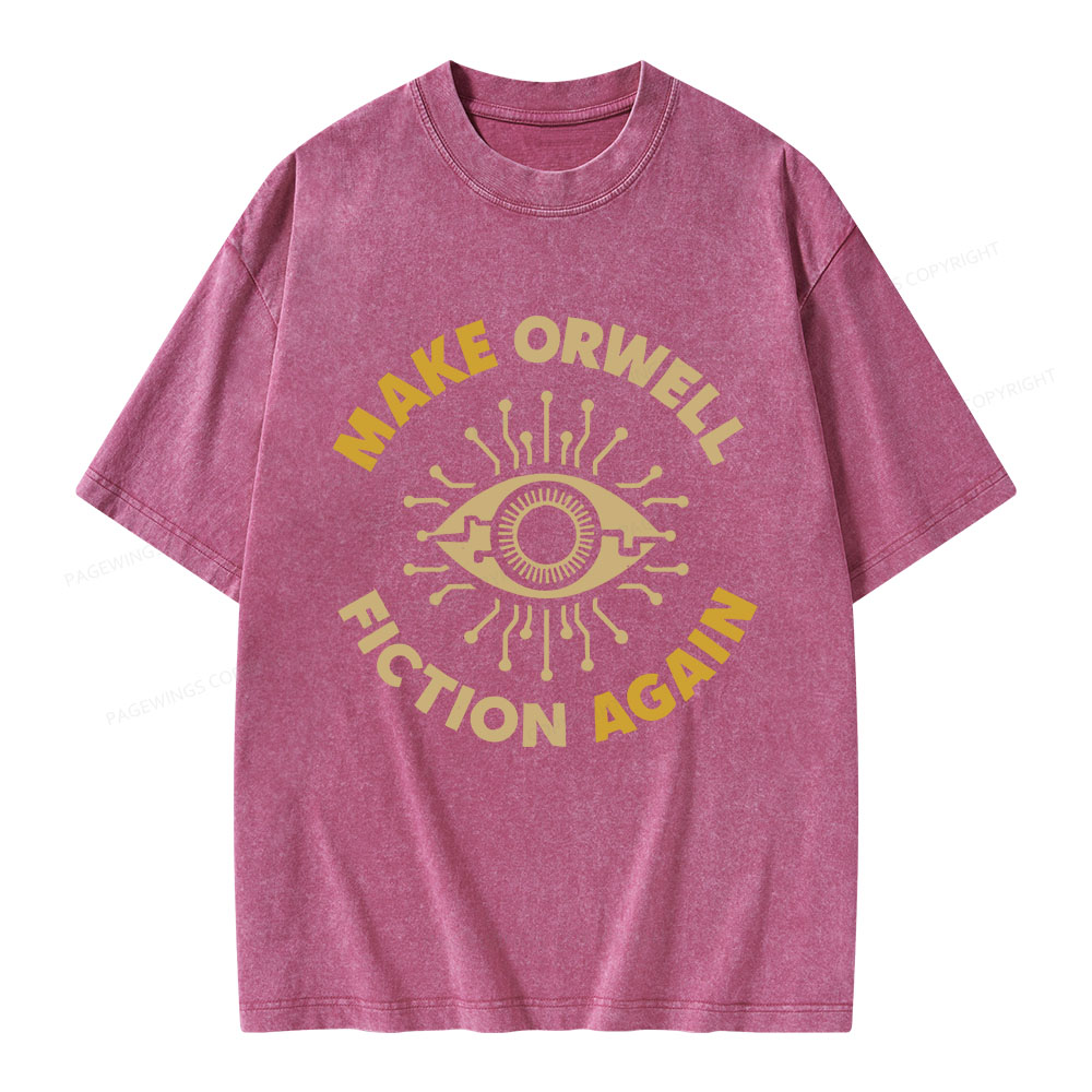 Pagewings Make Orwell Fiction Again Unisex Washed T-shirt