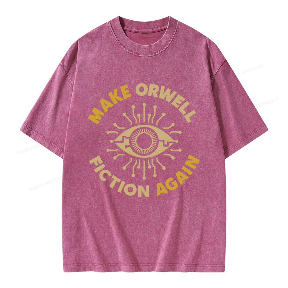 Pagewings Make Orwell Fiction Again Unisex Washed T-shirt