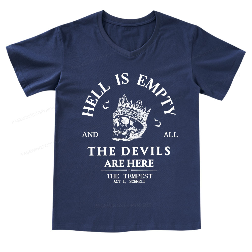Pagewings Hell Is Empty And All The Devils Are Here V-neck T-shirt