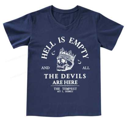 Pagewings Hell Is Empty And All The Devils Are Here V-neck T-shirt