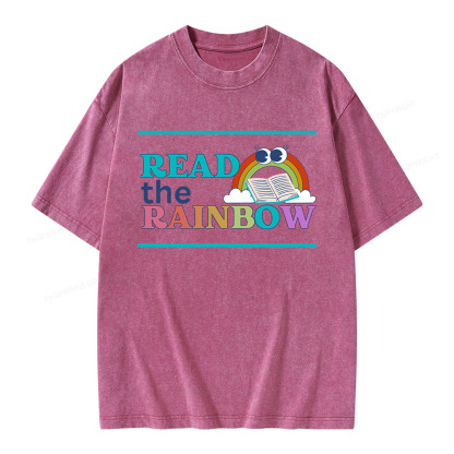 Pagewings Read the Rainbow Unisex Washed T-shirt