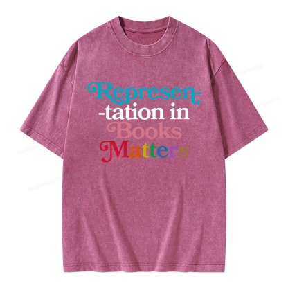 Pagewings Represen-tation in Books Matters Unisex Washed T-shirt