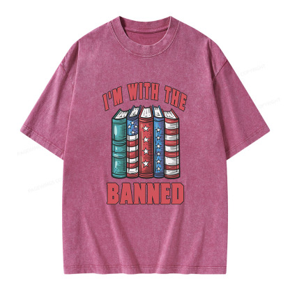 Pagewings I'm With The Banned Unisex Washed T-shirt