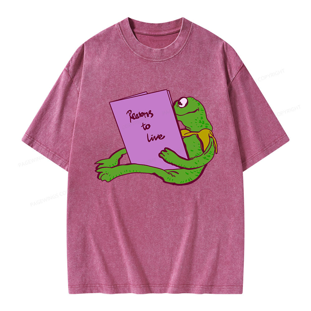 Pagewings Reasons To Live Unisex Washed T-shirt