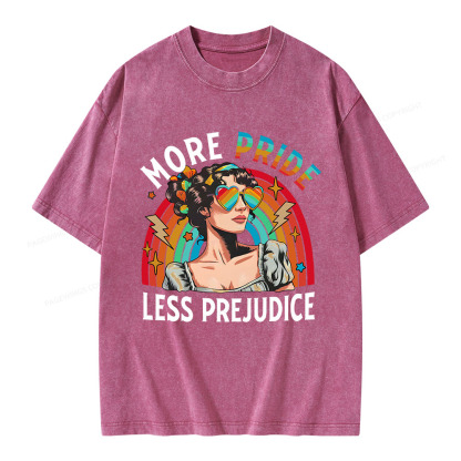 Pagewings More Pride Less Prejudice Unisex Washed T-shirt