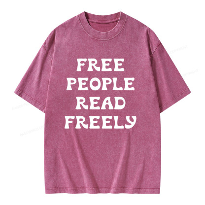 Pagewings Free People Read Freely Unisex Washed T-shirt