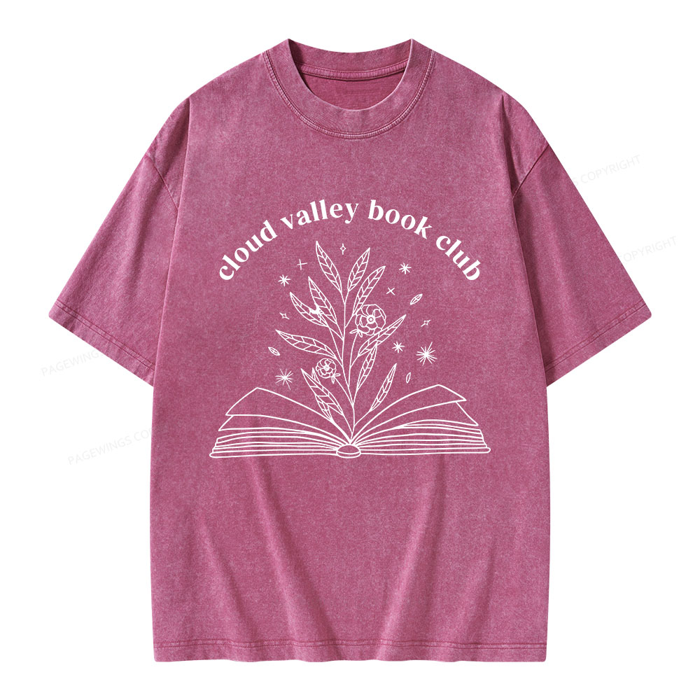 Pagewings Personalised Cloud Valley Book Club Unisex Washed T-shirt