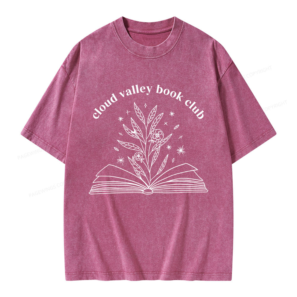 Pagewings Personalised Cloud Valley Book Club Unisex Washed T-shirt