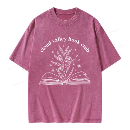 Pagewings Personalised Cloud Valley Book Club Unisex Washed T-shirt