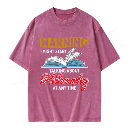 Pagewings Talking About Philosophy At Any Time Unisex Washed T-shirt