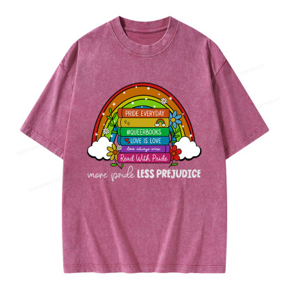 Pagewings More Pride Less Prejudice Unisex Washed T-shirt