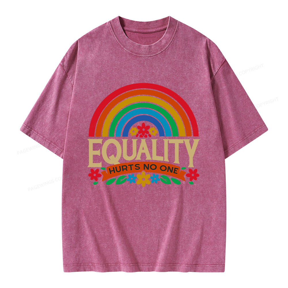 Pagewings Equality Hurts No One Unisex Washed T-shirt