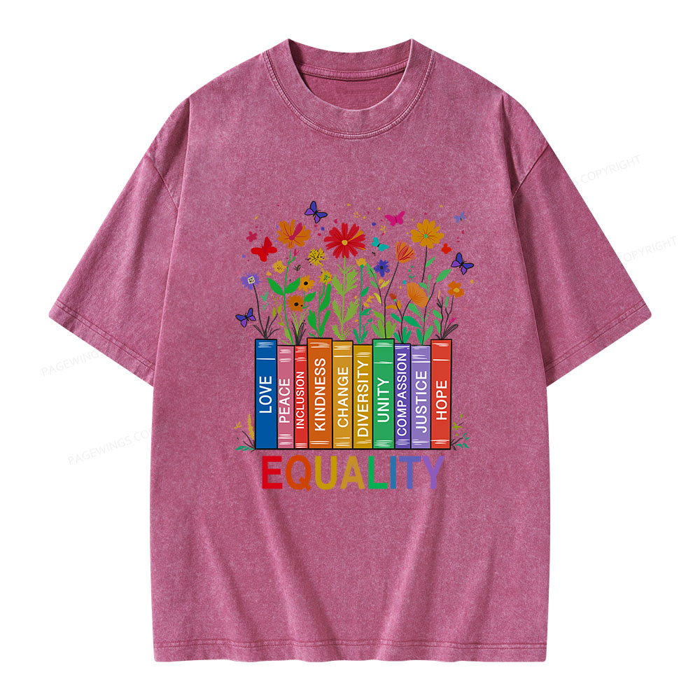 Pagewings Equality Unisex Washed T-shirt