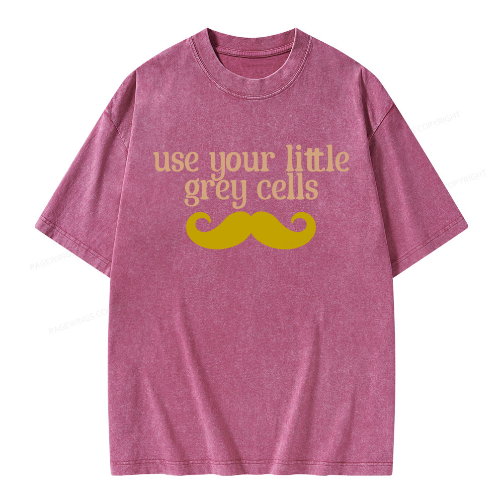 Pagewings Use Your Little Grey Cells Unisex Washed T-shirt