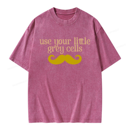 Pagewings Use Your Little Grey Cells Unisex Washed T-shirt
