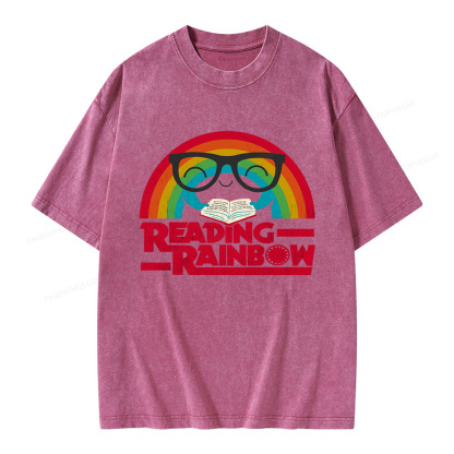 Pagewings Reading Rainbow Unisex Washed T-shirt