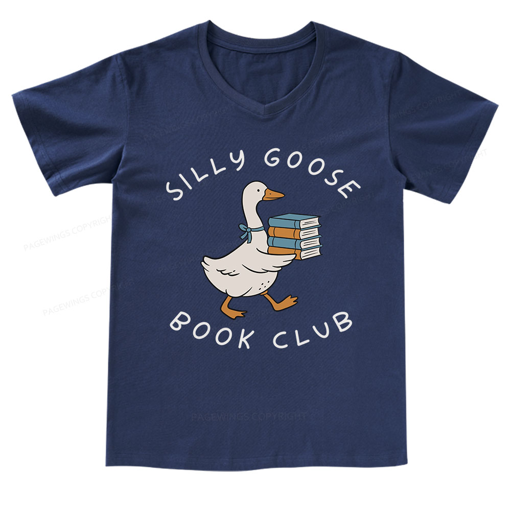 Pagewings Silly Goose Book Club V-neck T-shirt