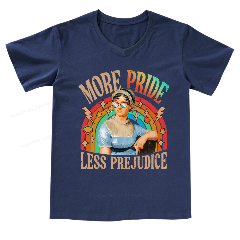 Pagewings More Pride Less Prejudice V-neck T-shirt