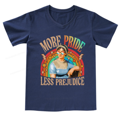 Pagewings More Pride Less Prejudice V-neck T-shirt