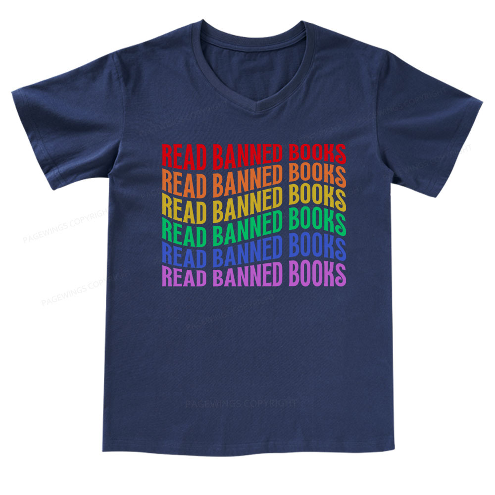 Pagewings Read Banned Books V-neck T-shirt